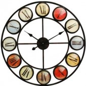 Smarty Iron Clock Roman Numerals Coloured Domed Glass