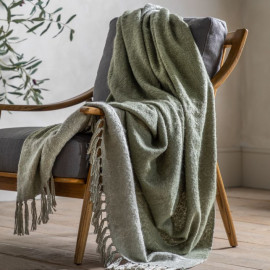 Faux Mohair Throw – Olive 