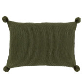 Moss Stitch Pom Pom Cushion