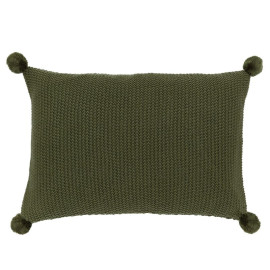 Moss Stitch Pom Pom Cushion