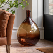 Giant Glass Bottle Vase – Amber 