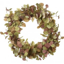 Green & Pink Foliage Wreath 