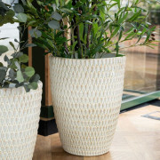 Mediterranean Glaze Ceramic XL Planter-Cream