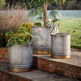 Set of Three metal planters