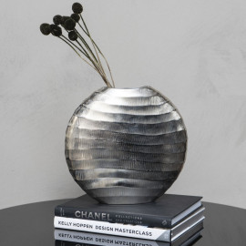 Ripples Silver Ellipse Vase - Large 